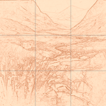 Sepia sketch with grid