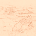 Sepia sketch with grid