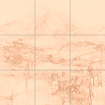 Sepia sketch with grid