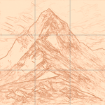 Sepia sketch with grid