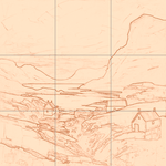 Sepia sketch with grid