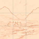 Sepia sketch with grid