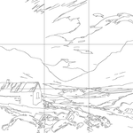 Line drawing with grid