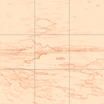 Sepia sketch with grid