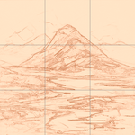 Sepia sketch with grid