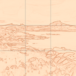 Sepia sketch with grid