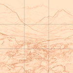 Sepia sketch with grid