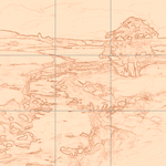 Sepia sketch with grid