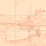 Sepia sketch with grid