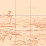 Sepia sketch with grid