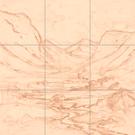 Sepia sketch with grid