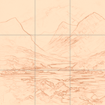 Sepia sketch with grid