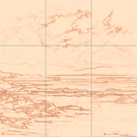 Sepia sketch with grid