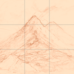 Sepia sketch with grid