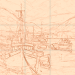 Sepia sketch with grid