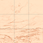 Sepia sketch with grid