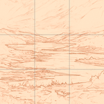 Sepia sketch with grid