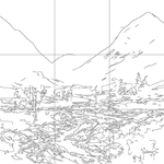 Line drawing with grid