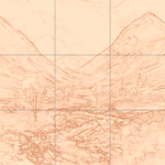 Sepia sketch with grid