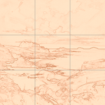 Sepia sketch with grid