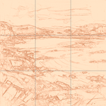 Sepia sketch with grid