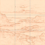 Sepia sketch with grid