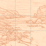 Sepia sketch with grid