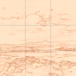 Sepia sketch with grid