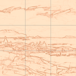 Sepia sketch with grid