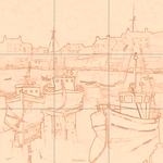 Sepia sketch with grid