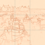 Sepia sketch with grid