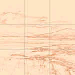 Sepia sketch with grid