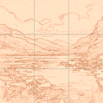 Sepia sketch with grid