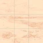 Sepia sketch with grid