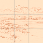 Sepia sketch with grid