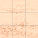 Sepia sketch with grid