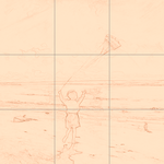 Sepia sketch with grid