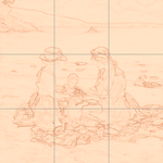 Sepia sketch with grid