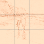 Sepia sketch with grid