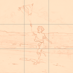 Sepia sketch with grid