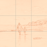 Sepia sketch with grid