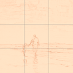 Sepia sketch with grid