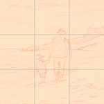 Sepia sketch with grid