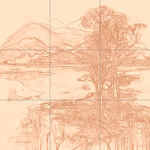 Sepia sketch with grid