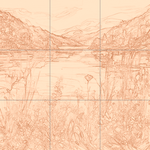 Sepia sketch with grid