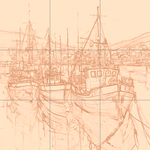 Sepia sketch with grid