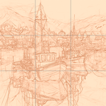 Sepia sketch with grid