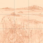 Sepia sketch with grid