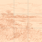 Sepia sketch with grid