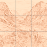 Sepia sketch with grid